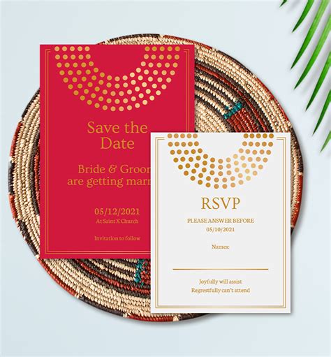 The Classic African Traditional Wedding Invitation Set Monafrique