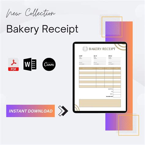 Bakery Receipt Template Blank Printable In Pdf Excel And Word
