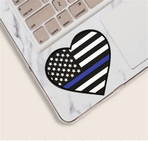Thin Blue Line Heart Decal Etsy