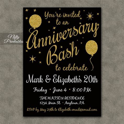 You'll start to find anniversary edition of the toolboxes, medkits and flashlights in survivors' bloodwebs that triggers confetti after completing various actions. 20th Anniversary Invitations - Printable Black & Gold 20th Anniversary - Gol… | Printable ...