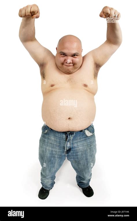 Isolated Male Masculine Creepy Ugly Thick Wide Fat Man Stock