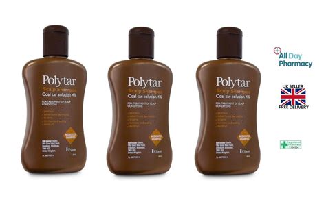 Polytar Scalp Shampoo Psoriasis Eczema Itchiness Coal Tar 4 150ml Pack