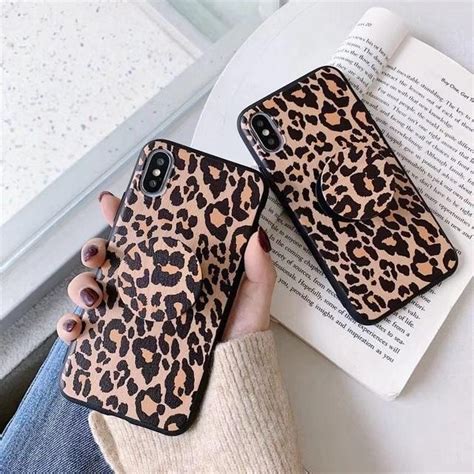 Cheetah Print Iphone Case And Stand Popsocket Iphone
