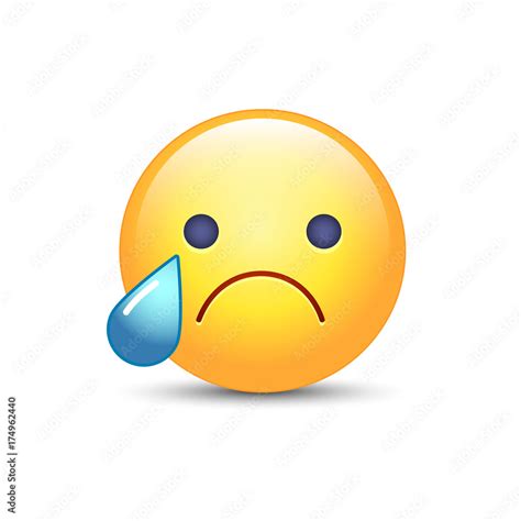 Disappointed Emoji Face Crying Cartoon Smiley Sad Emoticon Mood Stock