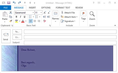 How To Change The Stationery In Outlook Microsoft Outlook 2013