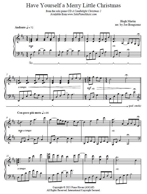 Have Yourself A Merry Little Christmas Sheet Music Pdf Instant