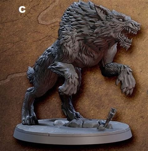 Dnd Wolf Miniature Wolf C Dnd Dungeons And Dragons Dandd Dnd Miniature Etsy