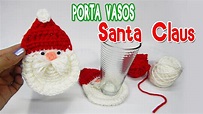 PORTAVASOS de SANTA CLAUS Tejido a crochet - Decoracion navideña - YouTube