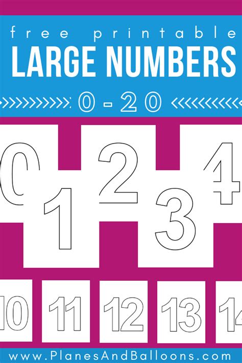 Large Printable Numbers 1 20 Fun Free Printable For Kids Learning Math