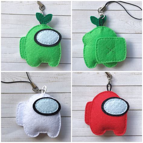 Among Us Crewmate Keychains Felt Custom Colorsaccessories Etsy