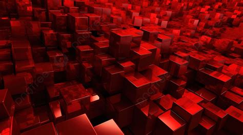 Wall Of Chaotic Red Cubes In Stunning 3d Render Background Cube 3d
