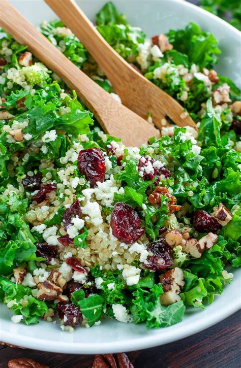 Cranberry Kale Quinoa Salad With Candied Pecans And Feta Recipe