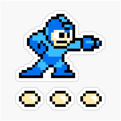 Mega Man 8 Bit Sticker For Sale By Cusmar Redbubble
