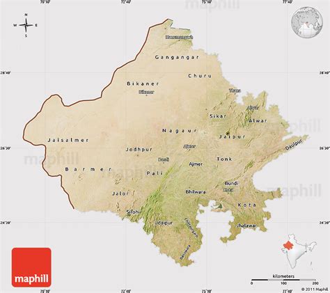 Satellite Map Of Rajasthan Cropped Outside