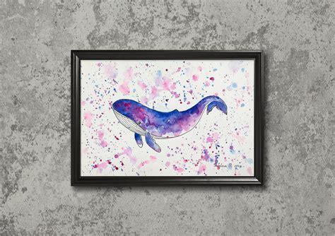 Whale Wall Art Animal Wall Decor Whale Painting Original Etsy