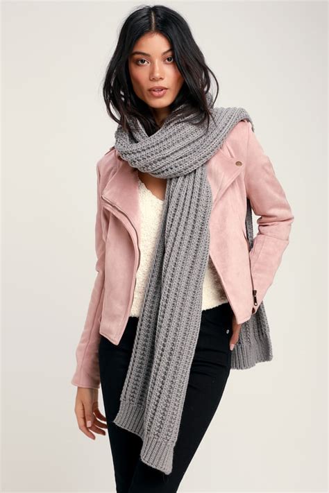 cute grey scarf grey knit scarf chunky knit scarf lulus