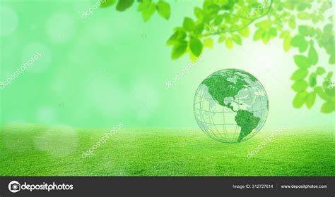 Ecology Environmental Concept Green Planet Earth Globe Green Trees