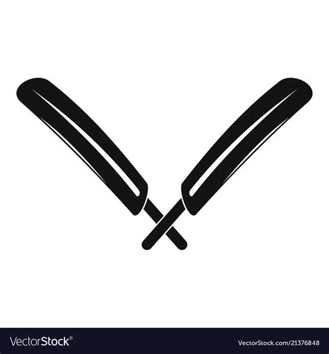 Crossed Cricket Bats Logo Simple Style Royalty Free Vector