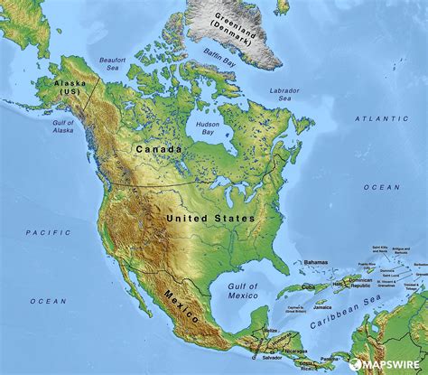 Mapa De América Del Norte 🥇 Mapas Norteamérica Político Físico