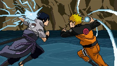 Pixilart Naruto Shippuden Sasuke Vs Naruto By Zenos