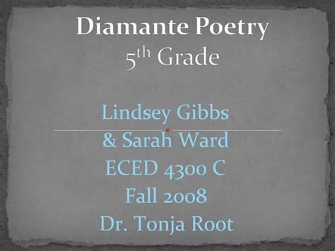 Ppt Diamante Poetry 5th Grade Powerpoint Presentation Free Download
