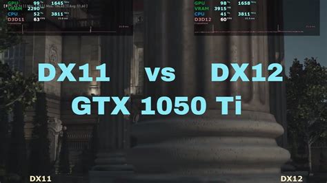 Directx 11 Vs 12 Performance Comparison Test Gtx 1050 Ti Youtube