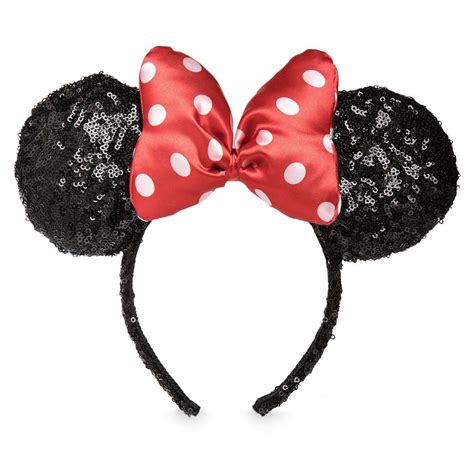 Product Image Of Minnie Mouse Sequined Ear Headband With Satin Bow 1