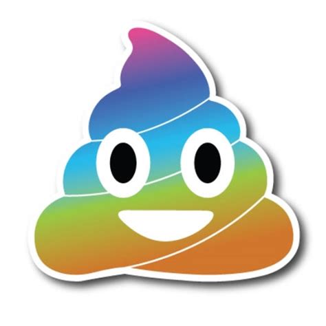 Rainbow Poop Emoji Magnet Decal Perfect For Car Or Truck Etsy