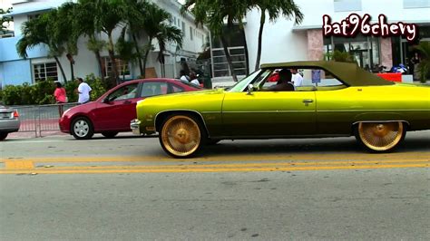 Lime Gold Donk Vert On 24 Gold Daytons And Ford Dually Lowered On 24s