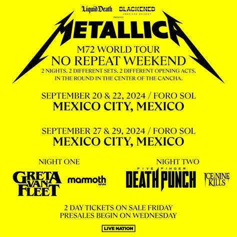 Metallica Esto Es Todo Lo Que Debes Saber De Sus Conciertos En México