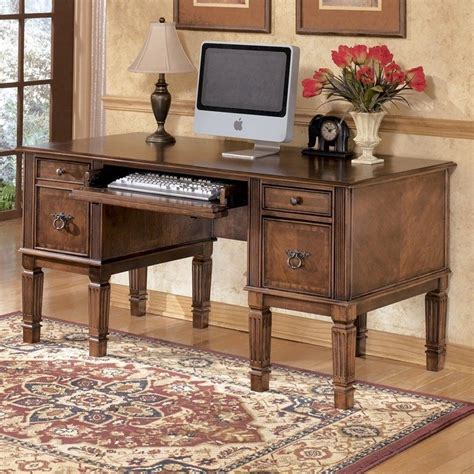 Ashley Furniture Hamlyn Office Desk In Medium Brown H527 26