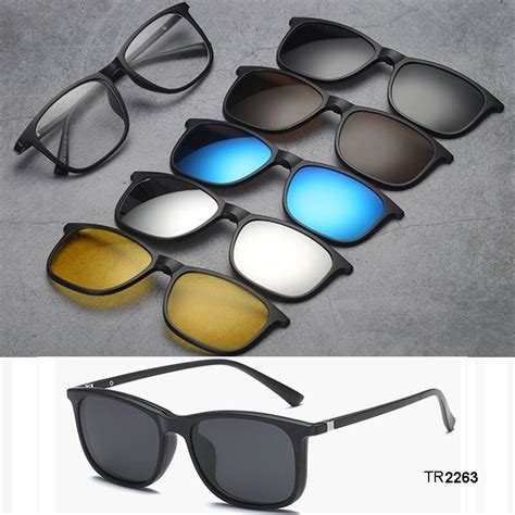 Pcs Magnetic Clip On Polarized Night Vision Sunglasses Tr Eyeglass