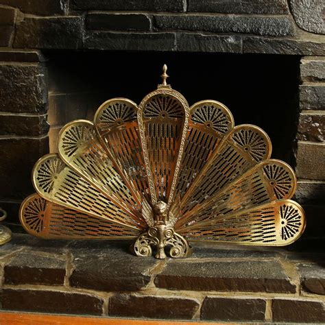 Vintage Solid Brass Griffin Fireplace Fan Screen Etsy