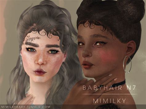 The Sims Resource Mimilky Babyhair N7 Set