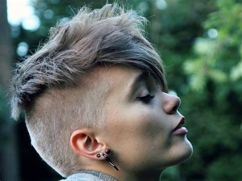 Shave the sides to reveal the tattoos or to make space for new ones and get a pale pink shade for half of the mohawk. 45 Short Punk Hairstyles and Haircuts that have spark to ROCK