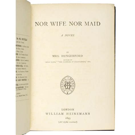 Nor Wife Nor Maid A Novel By HUNGERFORD Margaret Wolfe Formerly Mrs