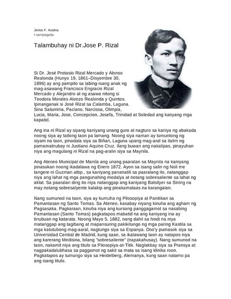 Dr Jose Rizal Autobiography Jose Rizal Biography 2022 11 14
