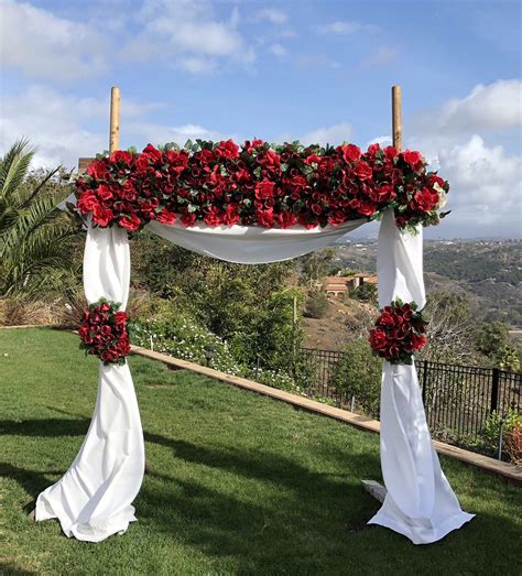 Red Rose Wedding Arch Swags Red Wedding Flower Package Etsy Red