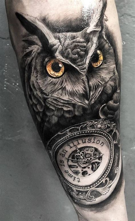 Cool Owl Tattoo © Tattoo Artist Lunardi Tattoo Studio 💕💕💕💕💕 Owl Skull