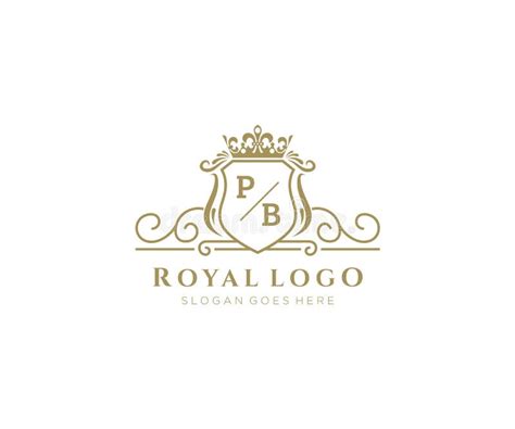 Initial Pb Letter Luxurious Brand Logo Template For Restaurant