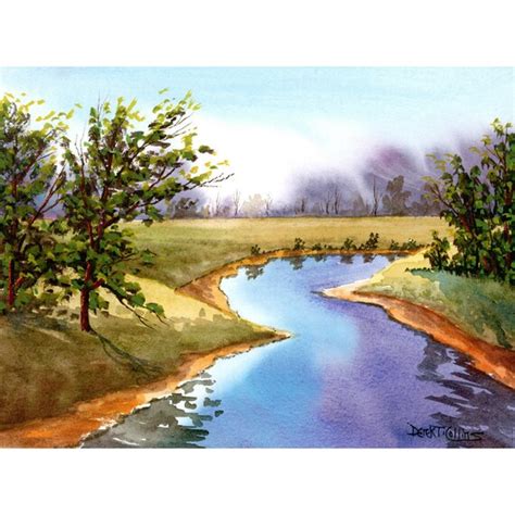 Items Similar To Watercolor Landscape Painting Original Painting River