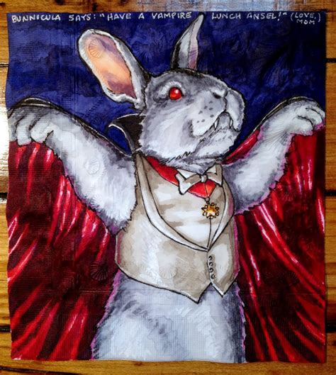Daily Napkins Vampire Bunny With Lugosi Style Cape