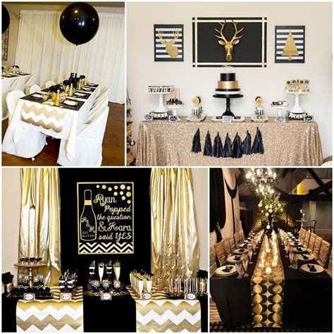 Here is my black white and gold 40th birthday party with printable photo booth props. Amazing Black and Gold Party Ideas | Birthday party tables, Gold birthday party, Birthday party ...