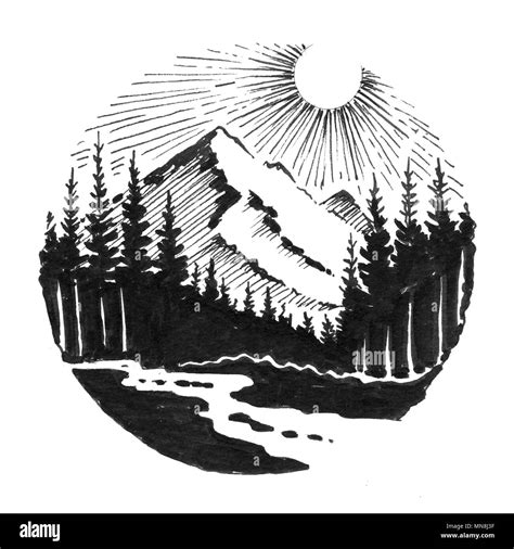 Mountain Black And White Drawing Wallpapers Gallery