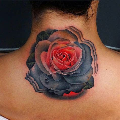 Image Result For Black And Red Rose Tattoo Black Rose Tattoo Meaning Rose Neck Tattoo Black