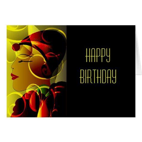 Art Deco Happy Birthday Card Zazzle