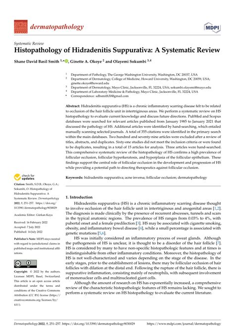 Pdf Histopathology Of Hidradenitis Suppurativa A Systematic Review