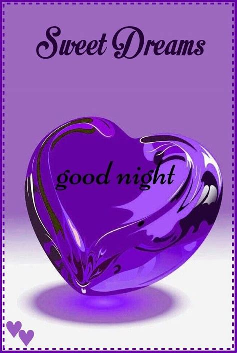 A Purple Heart Shaped Object With The Words Good Night On It