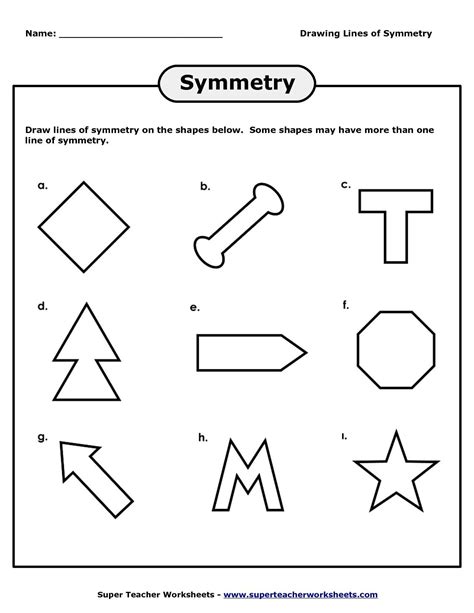Lines Of Symmetry Worksheet 4th Grade