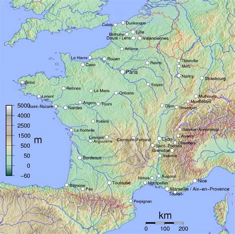 Carta Geografica Della Francia Topografia E Caratteristiche Fisiche Della Francia